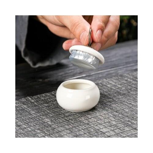 10pcs Ceramic mini airtight jar, antique rouge box, powder jar, small porcelain bottle with lid, lipstick jar, solid perfume box