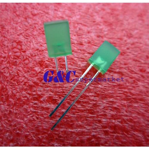 100PCS 2x5x7mm Rectangle LED Green Colou Green Light Emitting Diode Good quality diy electronics