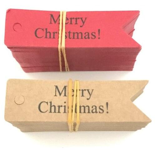 100pcs itschy gifts Decorate Christmas party Christmas day Kraft Paper Tag tags Packaging kids DIY candy box Label Supplies
