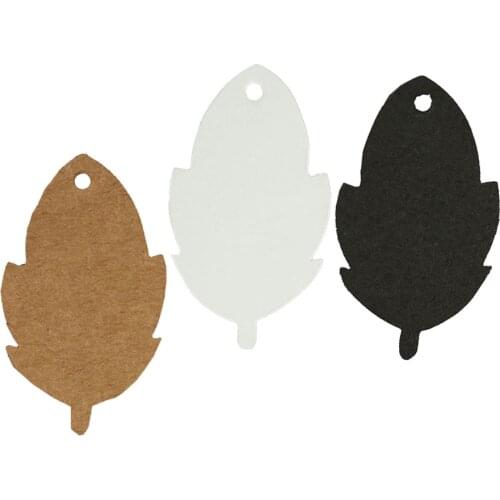 100pcs Creative Leaf Kraft Packaging Label Luggage Wedding Note Blank Price Hang Tag DIY Food Label Gift Decorating Tag