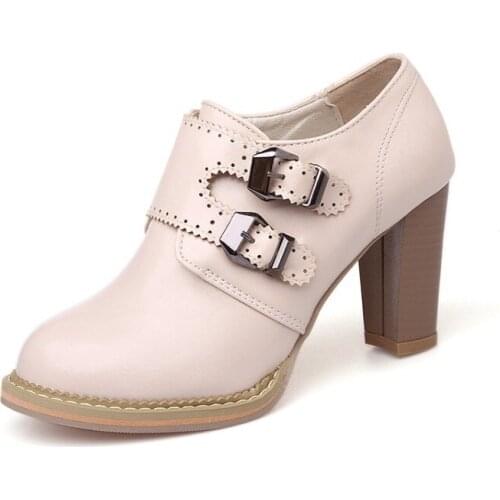 2018 fashion thick with high to the spring and autumn period and the new round head deep mouth