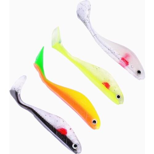 4PCS/lot Carp Fishing Soft Lure 4.5g/88mm silicone bait Fishing Shad Fishing Worm Swimbaits Jig Head Soft Lure Fly Fishing Bait