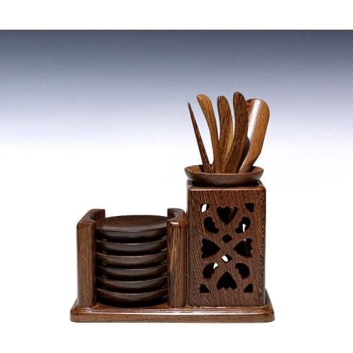 Two 】 kung fu tea accessories wenge sijunzi coasters tea ceremony group tea ChaZhen XiCha knife