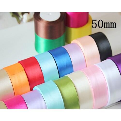 Free 50mm 25 Yard Pretty Silk Satin Organza Polyester Ribbon For DIY Wedding Party Decoration Webbing Crafts Gift Packing Belt