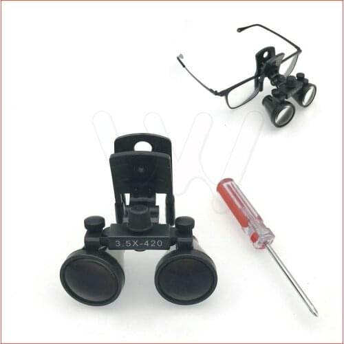 1pcs New Clip type Binocular Magnify Dental Loupes for Medical Galileo Magnifier with Surgical Magnifying Glasses 3.5*420mm