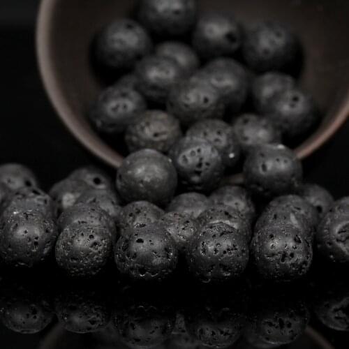 Natural Volcanic Rock Lava Stone Beads For Jewelry Making Round Loose Spacer DIY Bracelet Handmade 4/6/8/10/12mm