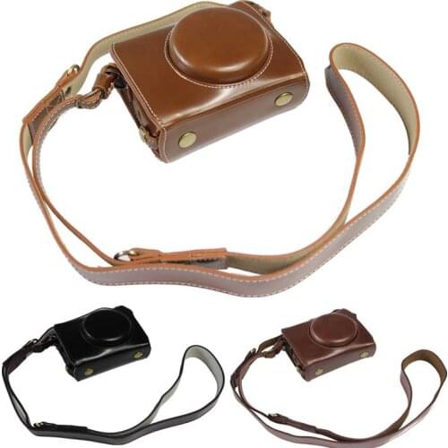 PU Leather Case For Canon Powershot G7X III G7XIII G7X Mark III G7X3 G7XM3 Luxury Camera Bag Cover Black Coffee Brown