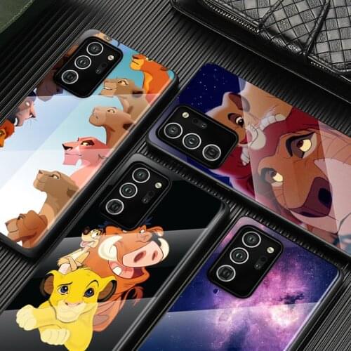 Tempered Glass Cover The Lion King Simba For Samsung Galaxy S21 S20 FE Ultra S8 S9 S10 S10e Lite Plus 5G Phone Case