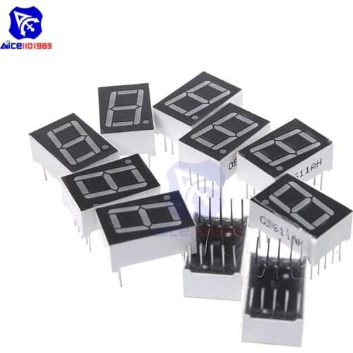 Diymore 5PCS/Lot 0.5" 7 Segment Red LED Digital Display Common Anode / Common Cathode 1 Bit LED Digital Tube Red for Arduino