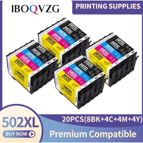 IBOQVZG Compatible Ink Cartridges For 502XL E-502XL T502 For Epson Expression Home XP-5100 XP-5105 / WorkForce WF-2860DWF
