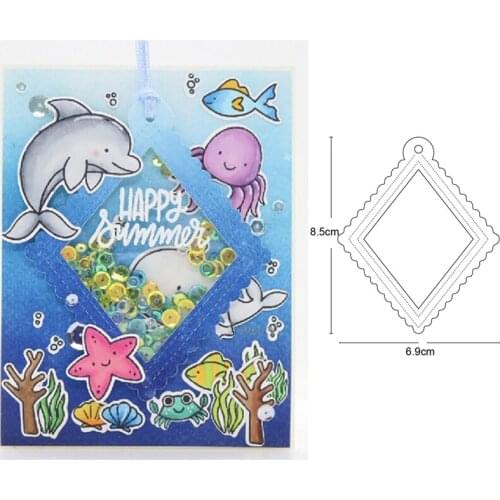 Customize dies Lace Square Tags Frame Metal Cutting Dies Scrapbooking dies wedding Card Making DIY Embossing Die Cut Craft dies