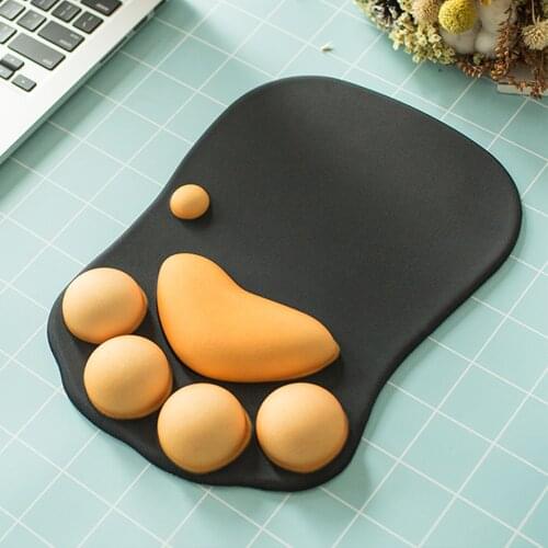 Mouse Pad Nonslip Silicone Mice Mat PC Computer Wrist Rest Cute Cat Paw Round Desk Gamer Gaming Mat For PC Laptop
