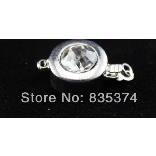 Brass Box Clasp,High quality,roundness, Imitation Rhodium plated, single-strand, nickel, lead & cadmium free, 12x20mm