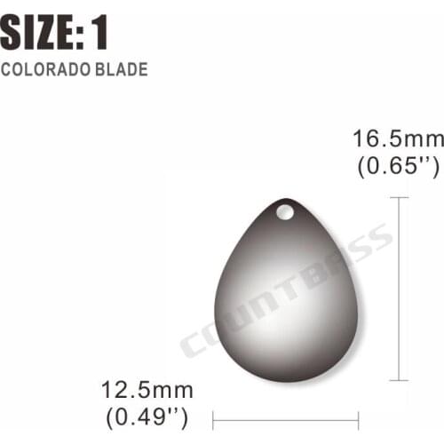 50PCS Size 1-12.5 x 16.5mm Nickel Steel Colorado Spinner Blades Smooth Finish,DIY Spinner bait Fishing Lure Ice Jig,Tackle Craft