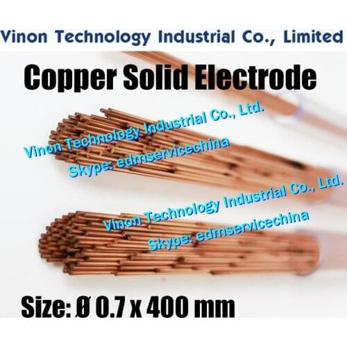 0.7x400MM Copper Solid Electrode (200pcs/lot),Solid Copper Rod EDM Electrode Dia 0.7 mm,Length 400mm used for Electric Discharge