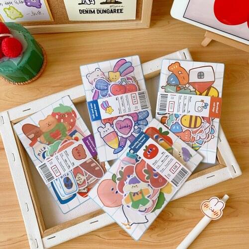 Cartoon cute candy bear label sticker pack waterproof creative diy decorative notebook mobile phone korean stickers stationery