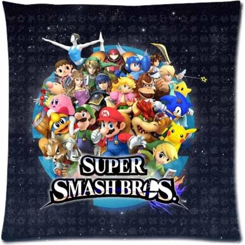 Super Smash Bros Cushion Cover Customized Throw Pillowcase Waist Pillow Cover Home Sofa Car Decor 45x45cm Drop Shipping