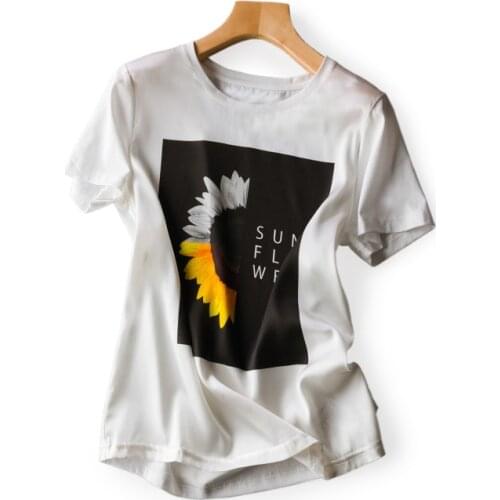 New Womens fashion casual breathable cotton short sleeve T-shirt