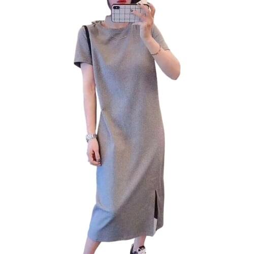 New Arrival Womens Nightgown Short Sleeve Nightdress Round Neck Sleepwear Carton Print Dress Large Size Nightwear