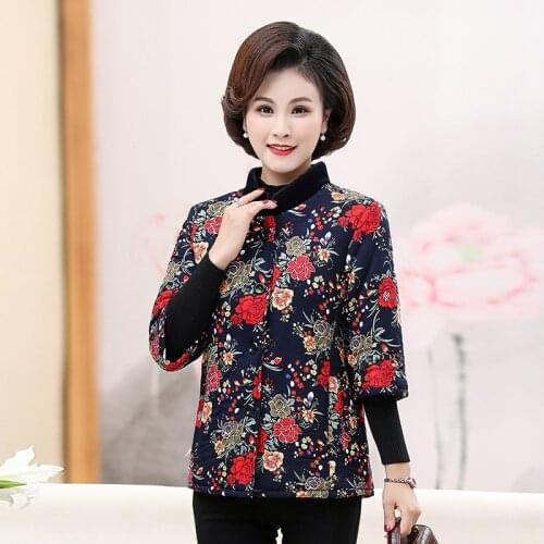 Autumn Winter Womens Flower Printed Loose Vest Stand Collar Half Sleeve Vest Jacket Cotton Padded Windproof Warm Waistcoat