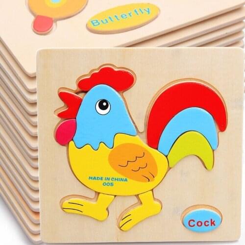Puzzles For Kids Fruits Traffic Animals Puzzles Baby Learning Toys Children Educational Games Wooden Toys 3D Wooden Puzzles