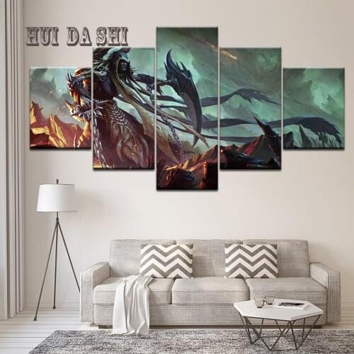 American Style SMITE Game Poster 5 panel Modular Art Canvas Print Picture for Living Room Wall Home Decor Painting Artwork