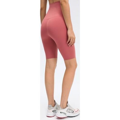 Womens High Waist Shorts Slim Fitting Front Closure Butt Lift Cycling Pants Nude Feel Leggings Sport Fitness Yoga Clothing