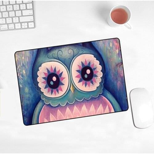Cute Owl Hot Sell Computer Mouse Pad Natural Rubber Art Anime Lovely Anti-slip Carpet Office Decoration Mouse Mat Skipoem
