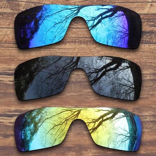 ToughAsNails 3 Pieces Black.Blue.Gold Polarized Replacement Lenses for Oakley Batwolf OO9101 Sunglasses