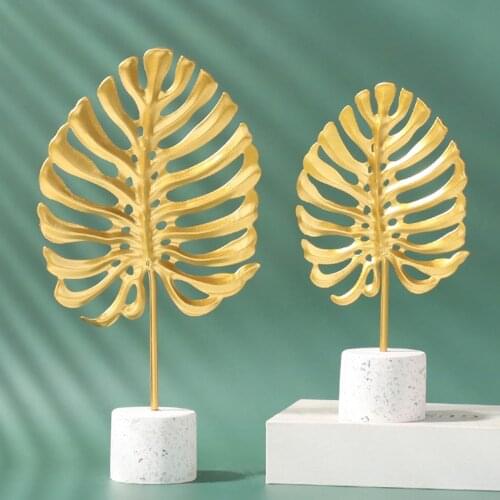Nordic Style Monstera Leaf Ornament Metal Turtle Leaf Art Crafts Decoration Photo Prop Living Room Desktop TV Cabinet Home Decor