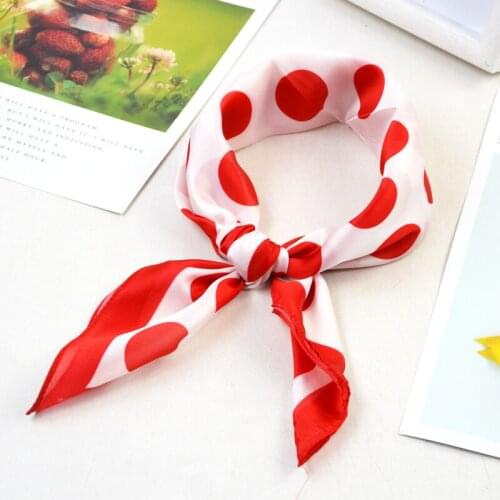 Dots Printing Ladies Girls Good Quality Square Satin Silk Scarf Scarves Neck Head Wrap Bandana BMFJ-9