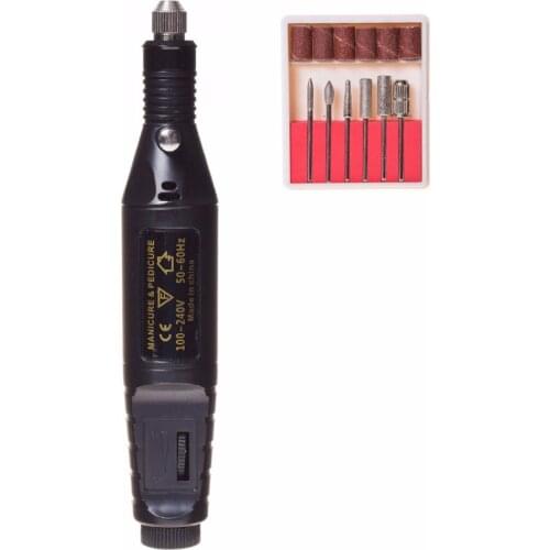 1set 6 bits Power Drill Professional Manicure Machine Nail Electric Drill Pen Pedicure File Polish Shape Tool Feet Care Product