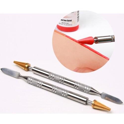 1Pcs Multi-function Edge Oil Pen DIY Leather Craft Head Glue Stick Edge Dye Applicator Brass Head Hand Treatment Tools