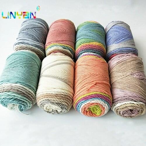3 pieces*100g fashion knitting cushion 5 shares Rainbow cotton yarn for crochet fiber wool Baby sweater hand knitting needle t52