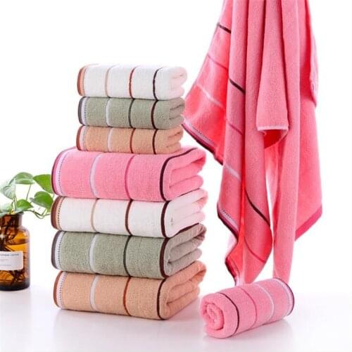 3pcs a Set Soft Cotton Bath Towels For Adults Absorbent Terry Luxury Hand Bath Beach Face Sheet Women Bathroom Basic Towels