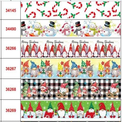 50Y/lot 38mm Grosgrain Ribbon Merry Christmas Ribbon DIY Hairbows Accessories Materials Festival Party Decoration Gift Package