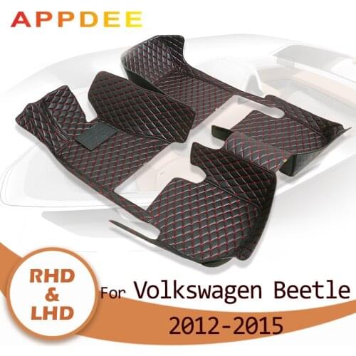 Car floor mats for Volkswagen Beetle Soft top convertible 2012 2013 2014 2015 Custom auto foot Pads automobile carpet cover