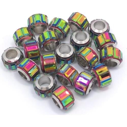 Free shipping new 50pcs beautiful rhinestone charms beads fit European bracelet DIY