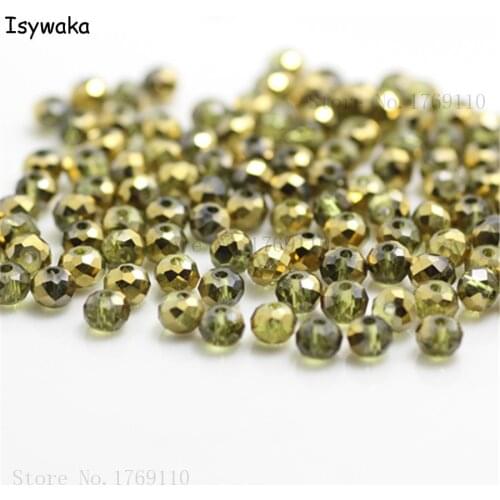 Isywaka Yellow Golden Colors 4mm 145pcs Rondelle Austria Crystal Glass Beads Loose Faceted Round Beads Jewelry Making