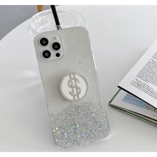 Luxury sky Glitter Ring stand support soft silicon Phone Case For apple iPhone 12 Pro Max 7 8 Plus X XS XR 11 MiNi SE 2 6 Cover