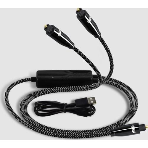 EMK Digital SPDIF Optical Audio Splitter 2 Way Toslink Splitter Adapter 1 input 2 Output SPDIF Optical Cable Splitter Hub