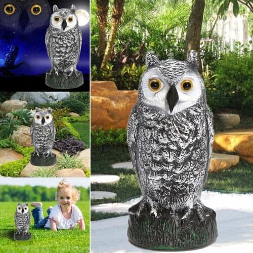 Fake Owl Decoy Hunting Deterrent Bird Cat Crow Scarer Repeller for Garden Hogard