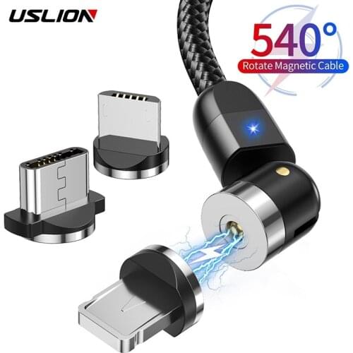 540 Degree Rotation Magnetic USB Cable Fast Charging USB Type C Cable Magnet Charger Micro Cable For iPhone Android Phone Wire