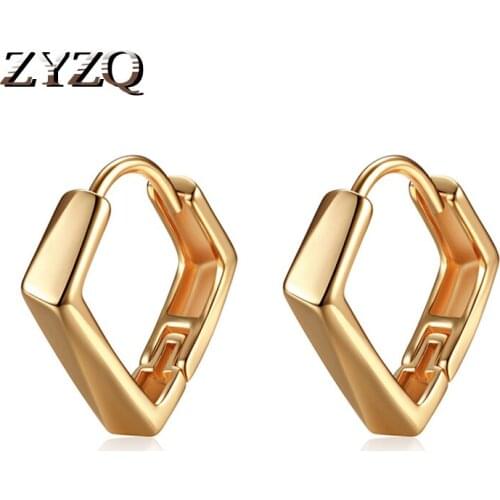 ZYZQ Delicate Small Heart Hoop Earrings for Women Metallic Copper High Quality Wedding Daily Classic Earring Jewelry Accessories