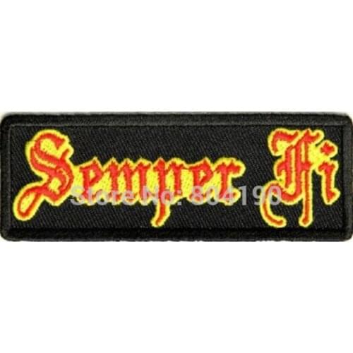 3.5" SEMPER FI USMC MOTORCYCLE BIKER JACKET LEATHER VEST MILITARY Embroidered iron on patch