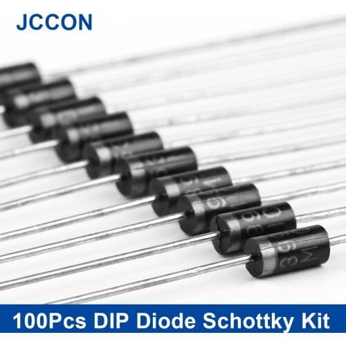 100Pcs DIP Diode Fast Switching Schottky Diode Kit Set 1N4007 FR107 FR207 1N5819 1N5399 1N5408 1N5822 8Values