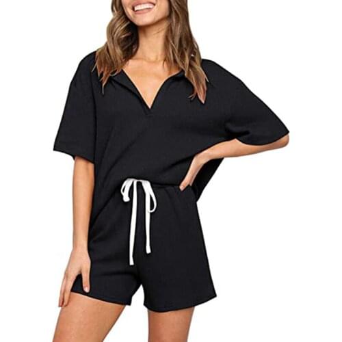 2021 Summer New Product Suits With Shorts WomenS V-Neck Short Pocket Suit Two Piece Set Women Fashion New Wholesale Clothing