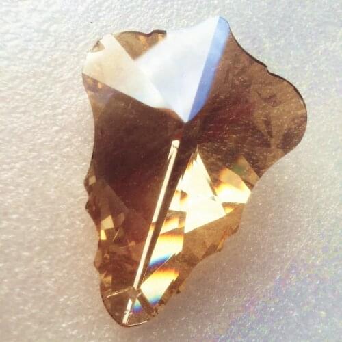 Wholesale Price AAA 50pcs 63mm Champagne Crystal Prism Pendants for DIY Chandelier Parts Crystal Suncatcher Hanging Drops