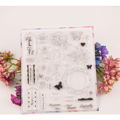 FLOWER Transparent Clear Silicone Stamps for DIY Scrapbooking/Card Making/Kids Christmas Fun Decoration Supplies A2077