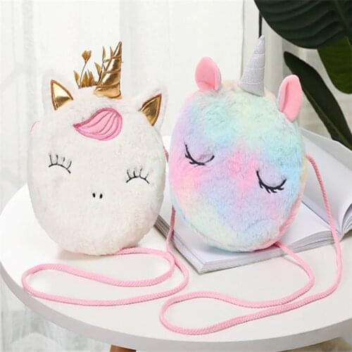 Cute little plush satchel bag , 4colors- Gift unicorn Satchel BAG , Plush Pouch Messenger BAG